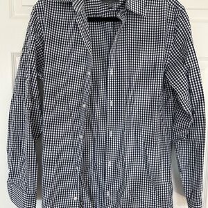 Bonobos Gingham Pattern Casual Shirt in Navy and White - Slim Fit - 16/35